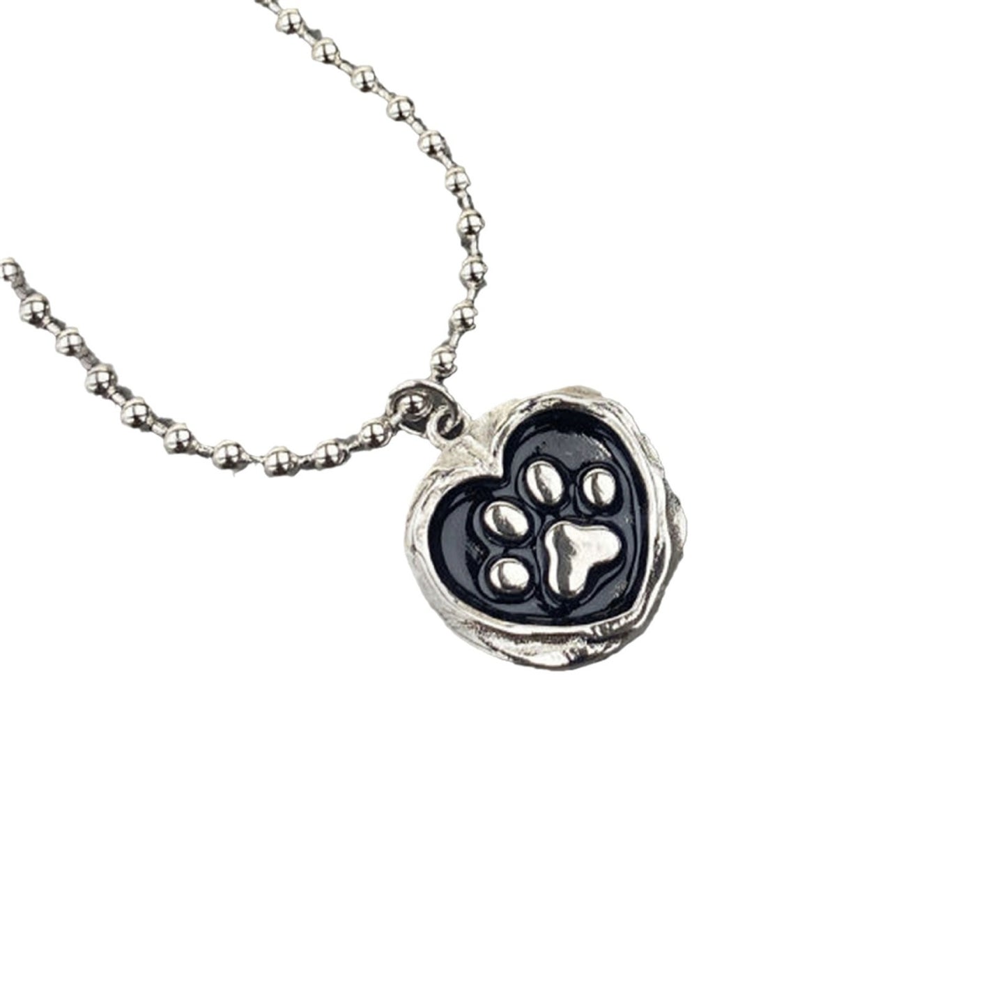 Cute Cartoon Cat Heart Drip Seal Necklace