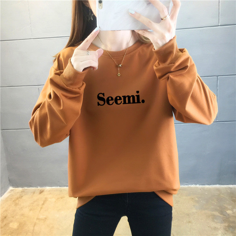 Thin Sweater Women's Round Neck Letter Jacket Plus Size Women's Clothing