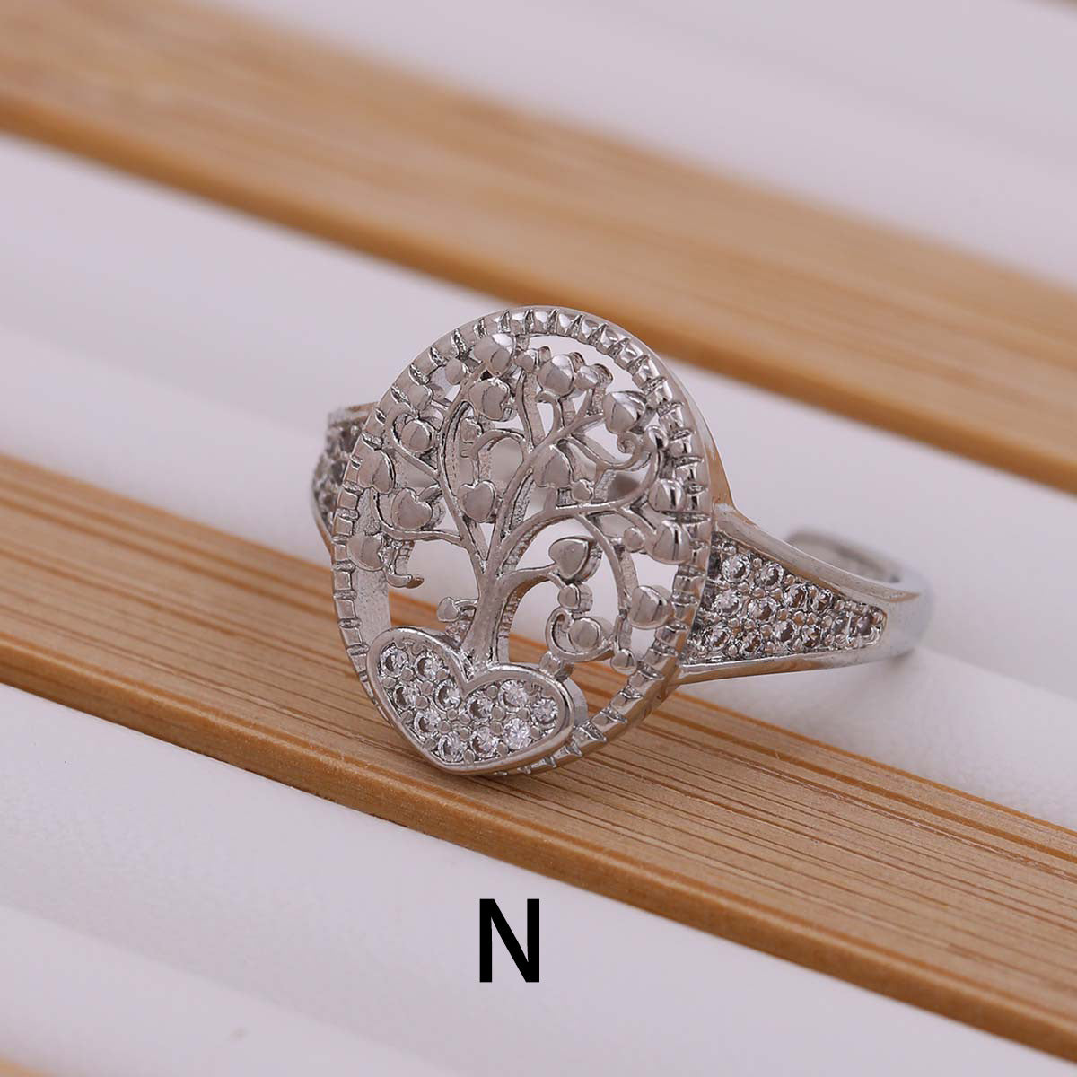 Tree Of Life Women's Ring Gold-plated Inlaid Zircon