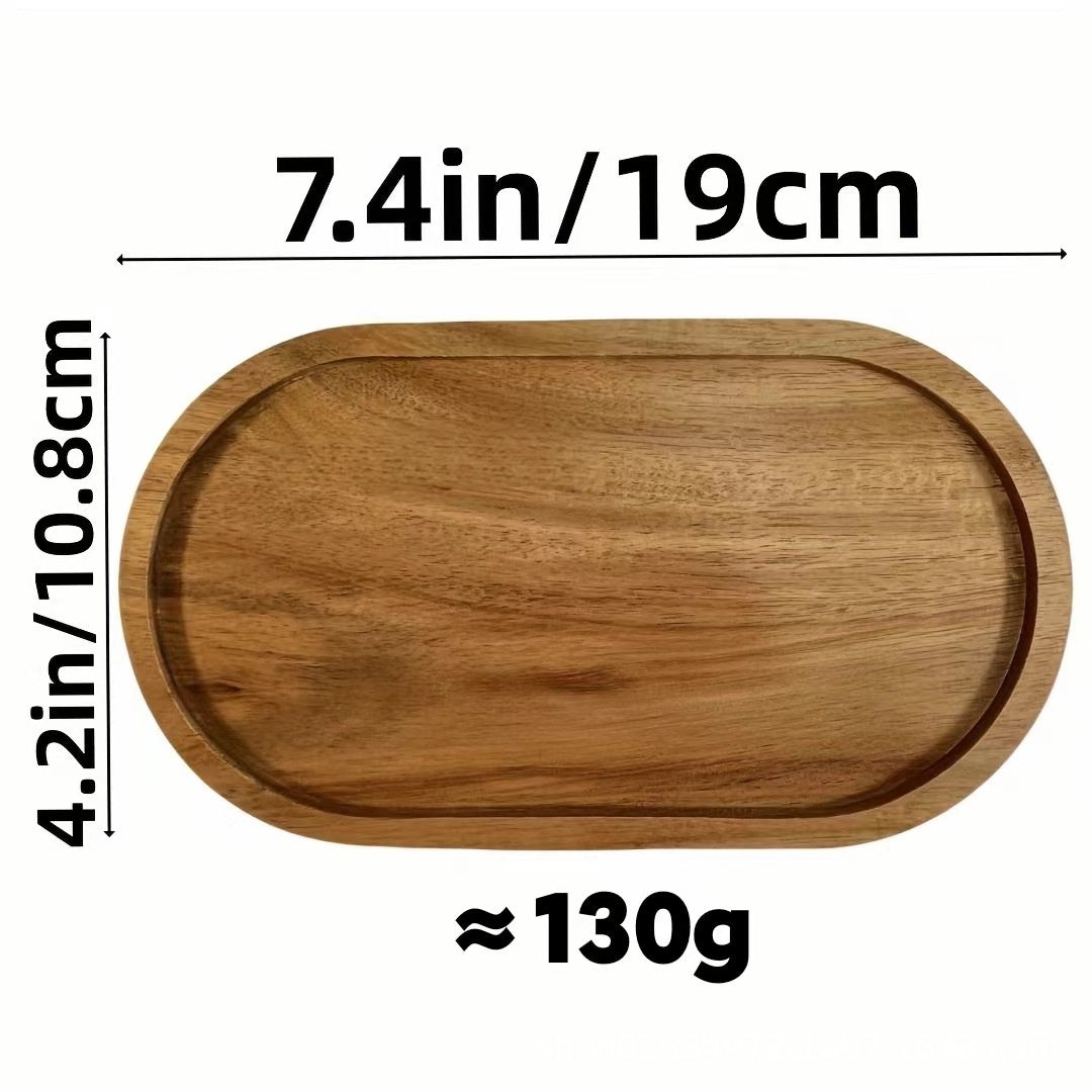 Japanese-style Acacia Wooden Tray Rectangular Service Plate Fruit Plate