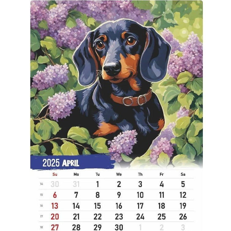 2025 Dachshund Calendar Daily Weekly Monthly Planner Paper Hanging Wall Calendar Gift Home Decor Wall Calendar Supplies