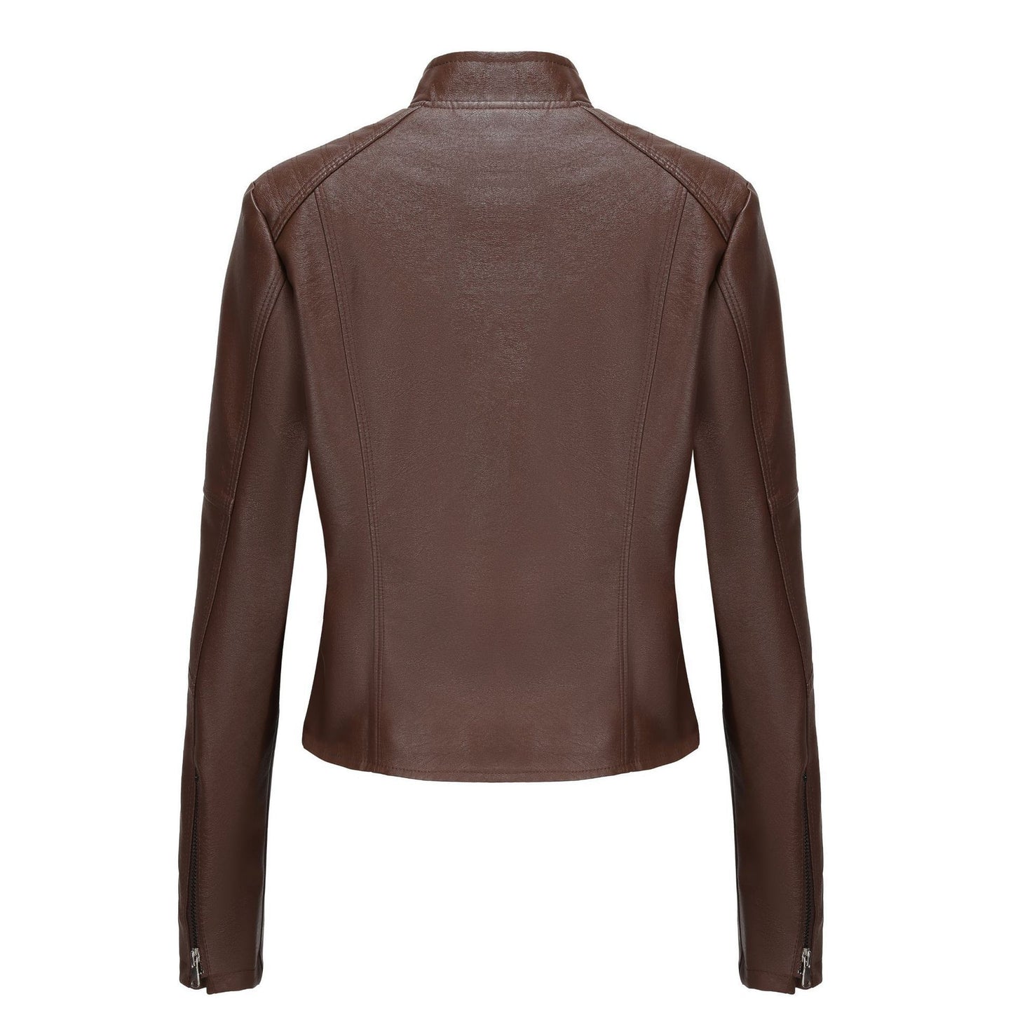 Women's Short Slim-fit Leather Coat