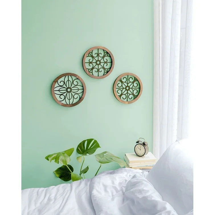 Round Geometric Art Distressed Wall Hanging Decoration