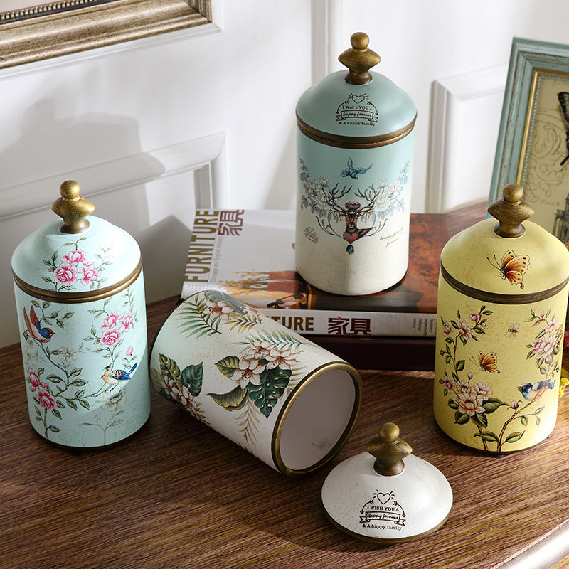 European Style Ceramic Storage Jar Decoration Home Creative With Lid