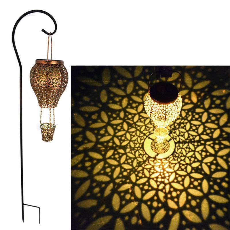 Wrought Iron Hollow Solar Garden Light