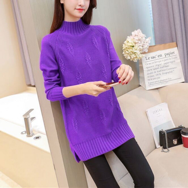 Women's Sweater Mid-length Loose Korean-style Thick Bottoming Shirt