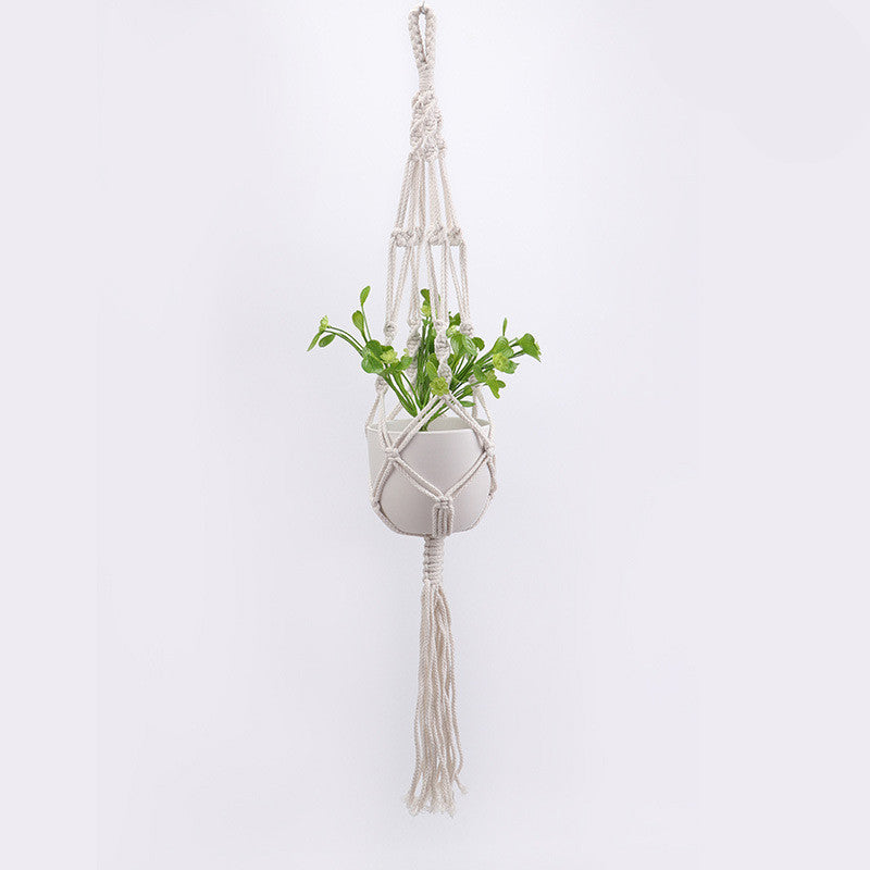 4 Pack - Macrame Plant Hangers & Shelf