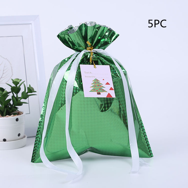 Christmas Gift Wrapping Bag Drawstring Decoration