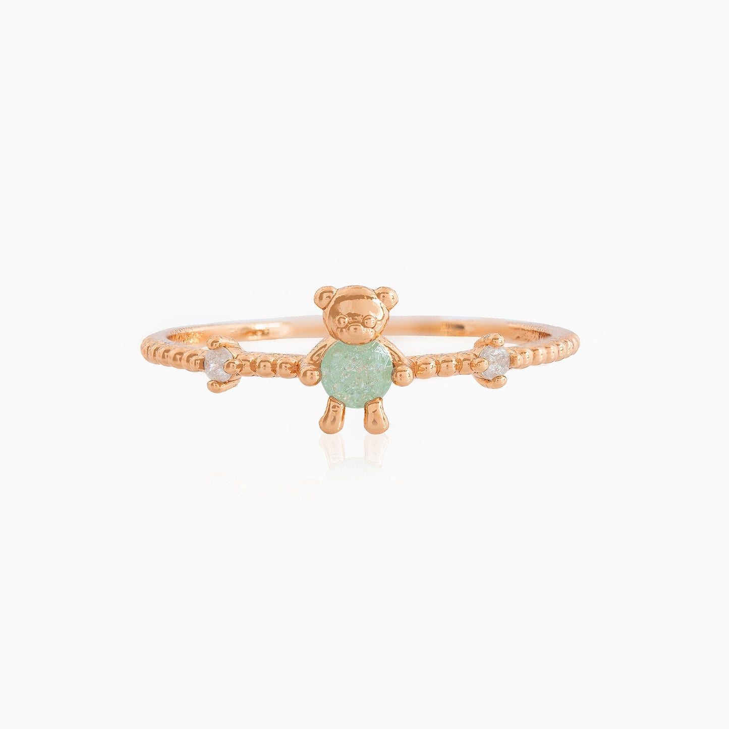 Japanese And Korean Style Cute Bear Ring Does Not Fade Minority Fashion