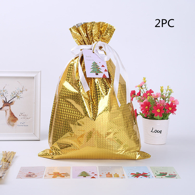 Christmas Gift Wrapping Bag Drawstring Decoration