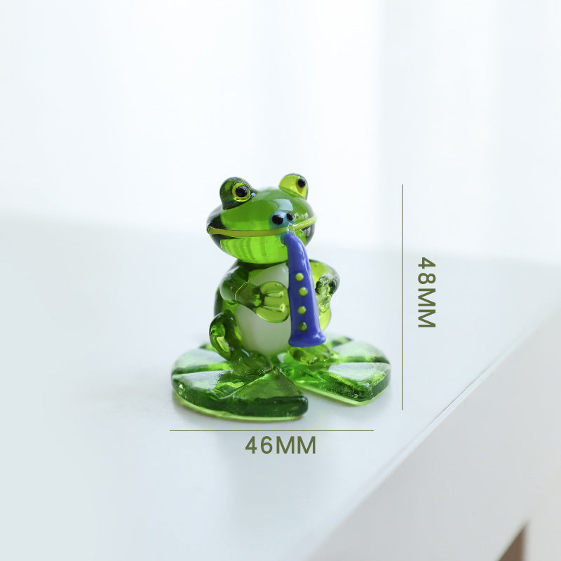 Home Decor Glass Frog Ornament Shape