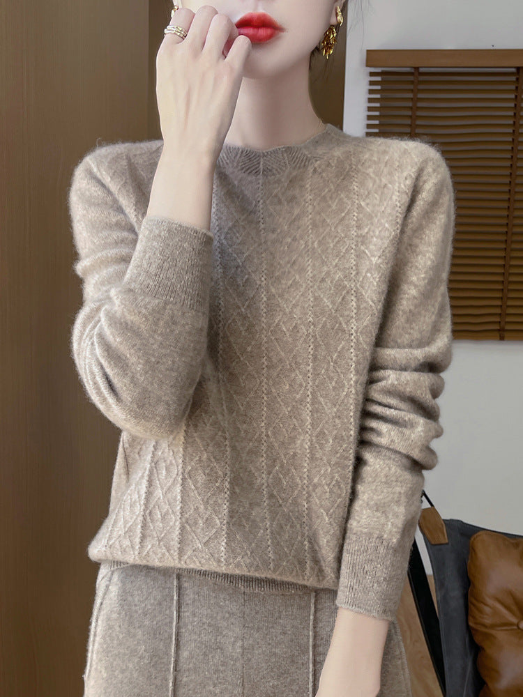 Front Line Ready-made Garments Round Neck Woolen Sweater Autumn And Winter Fashion Twisted Flower