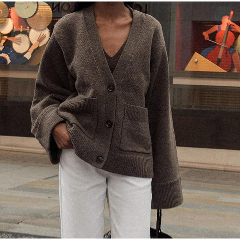 Warm Waist Tight Soft Glutinous Sweater Coat