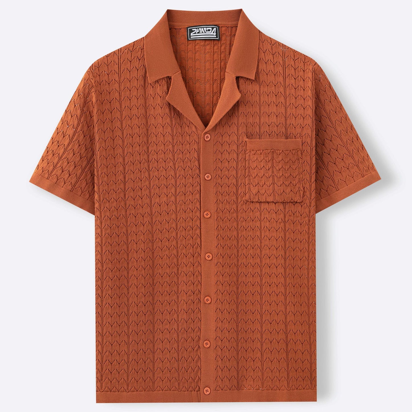 Summer New Short Sleeve Cuban Collar Knitted Polo Shirt