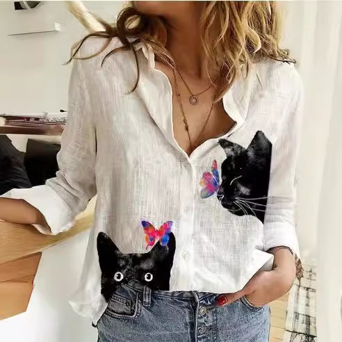 Women's Printed Casual Long Sleeve Shirt