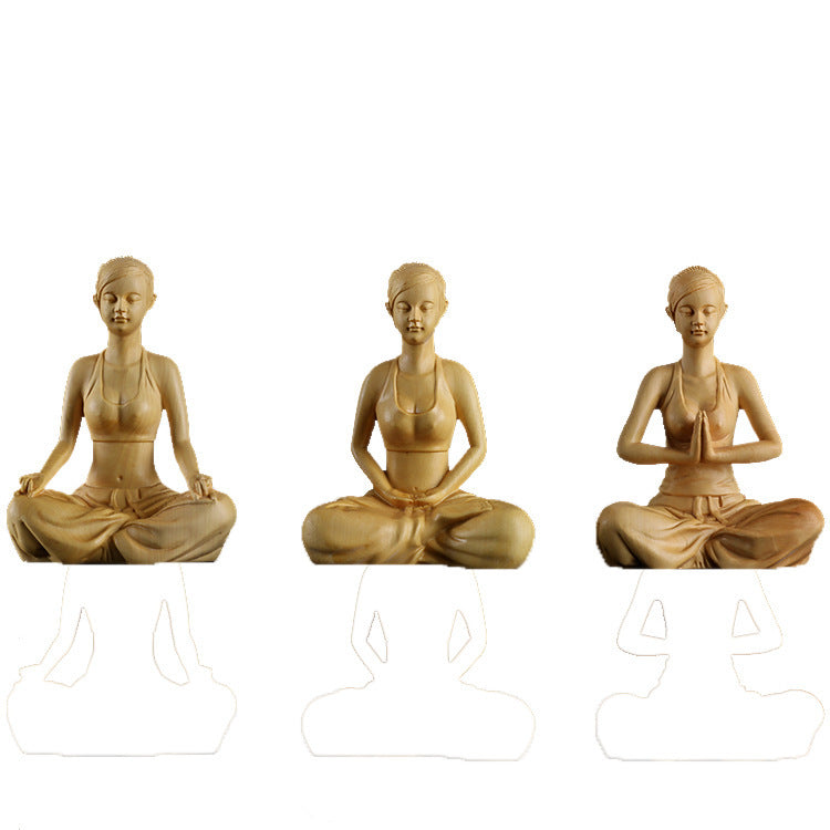 Boxwood Carving Home Accessories Yoga Studio Ornaments