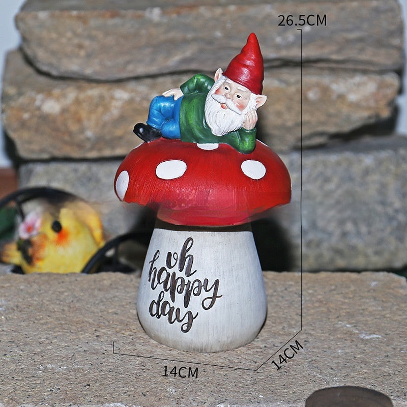 Garden Sitting Mushroom Decoration Garden Courtyard Elf Sculpture Landscape Decorations