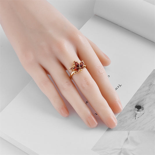 Gold-plated Adjustable Ring Female Accessories