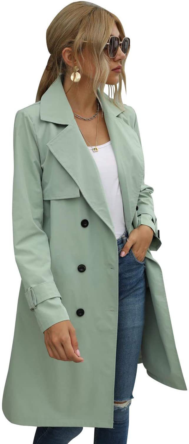 European And American Autumn Women's Double Breasted Fashion Casual Trench Coat