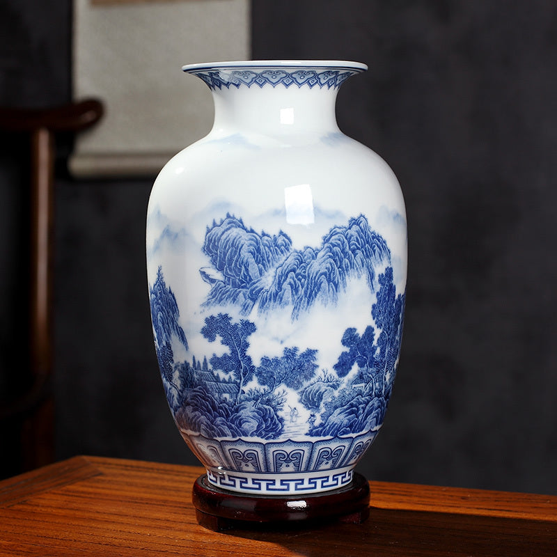 Blue And White Porcelain New Chinese Style Vase Ornament