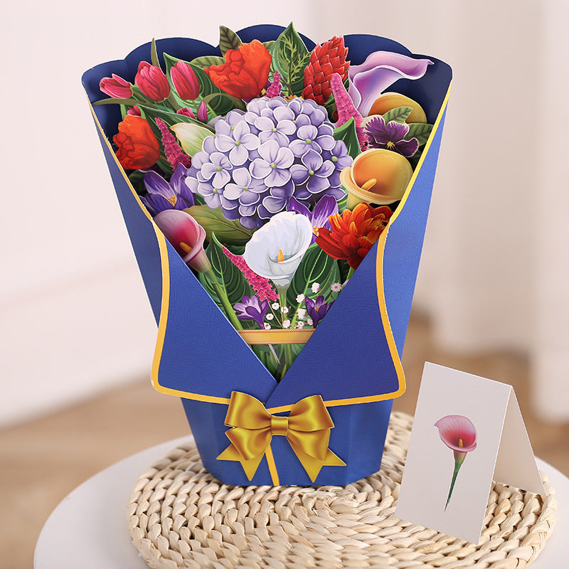 Flowers Holiday Gift Large Bouquet Greeting Card Decoration Greeting