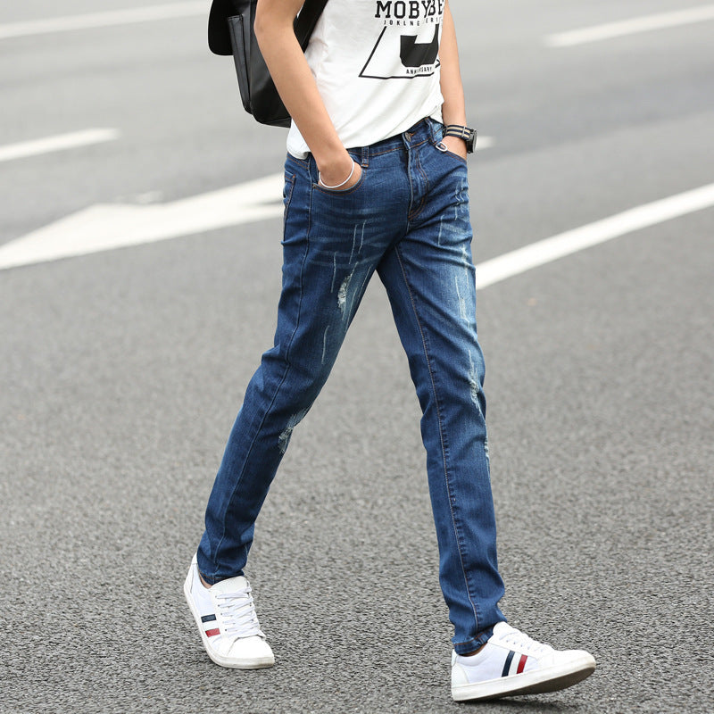 Summer Men's Denim Straight Pants