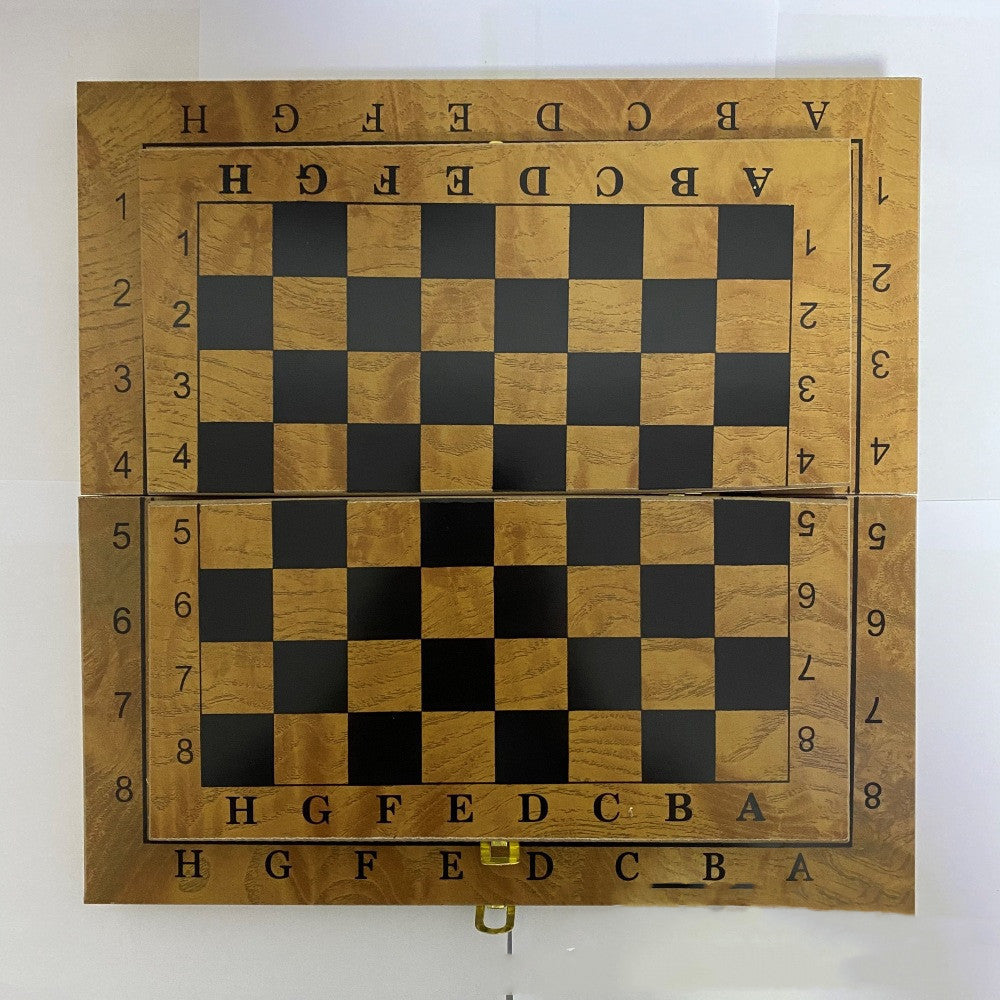 Wooden Wooden Box 3 In 1 Chess Western 29.5cm