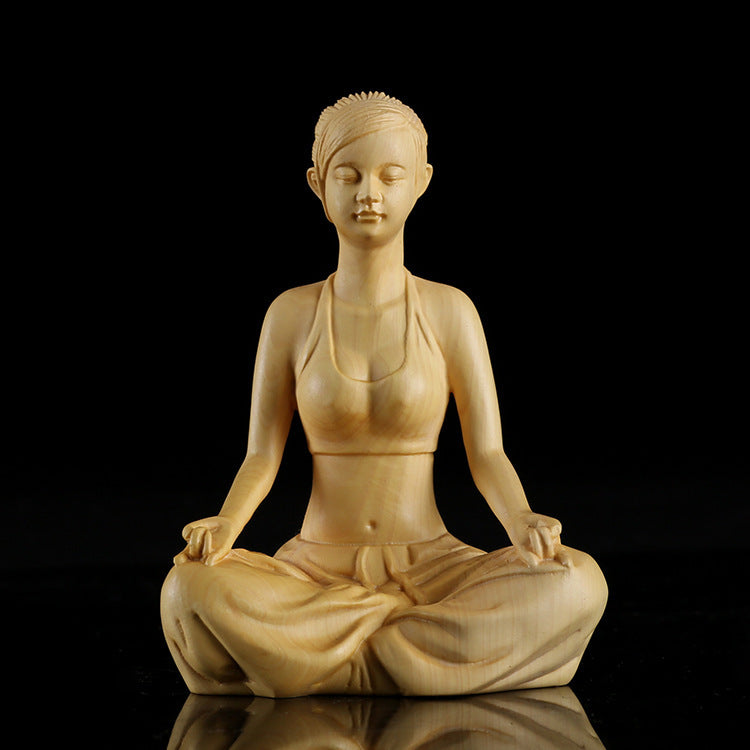 Boxwood Carving Home Accessories Yoga Studio Ornaments