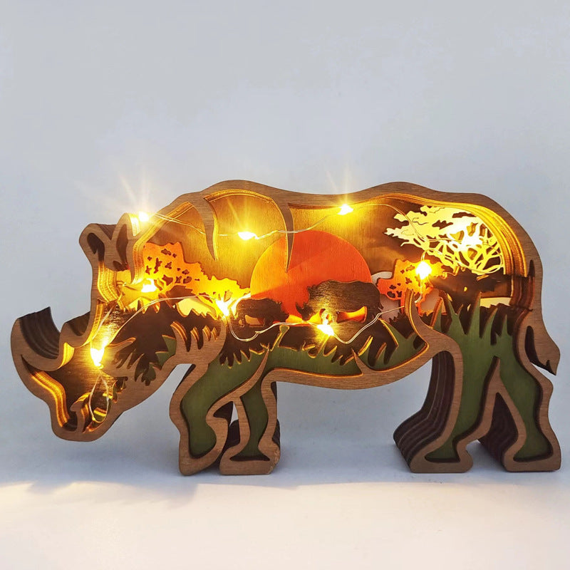 Multi-layer Wooden 3D Forest Animal Wooden Crafts