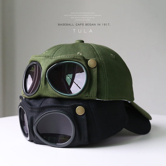 Pilot Hat Personalized Glasses Peaked Cap Male Sunglasses Sunshade Spring And Summer All-match