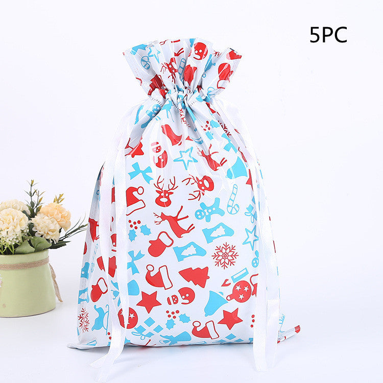 Christmas Gift Wrapping Bag Drawstring Decoration