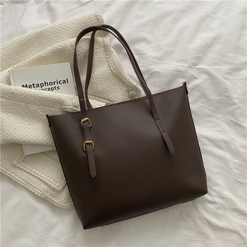 Commuter Bag Work One-shoulder Bucket Bag Autumn And Winter Vintage Tote Bag