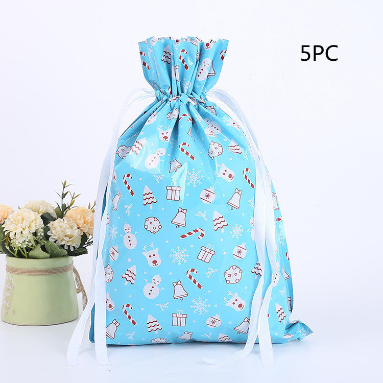 Christmas Gift Wrapping Bag Drawstring Decoration