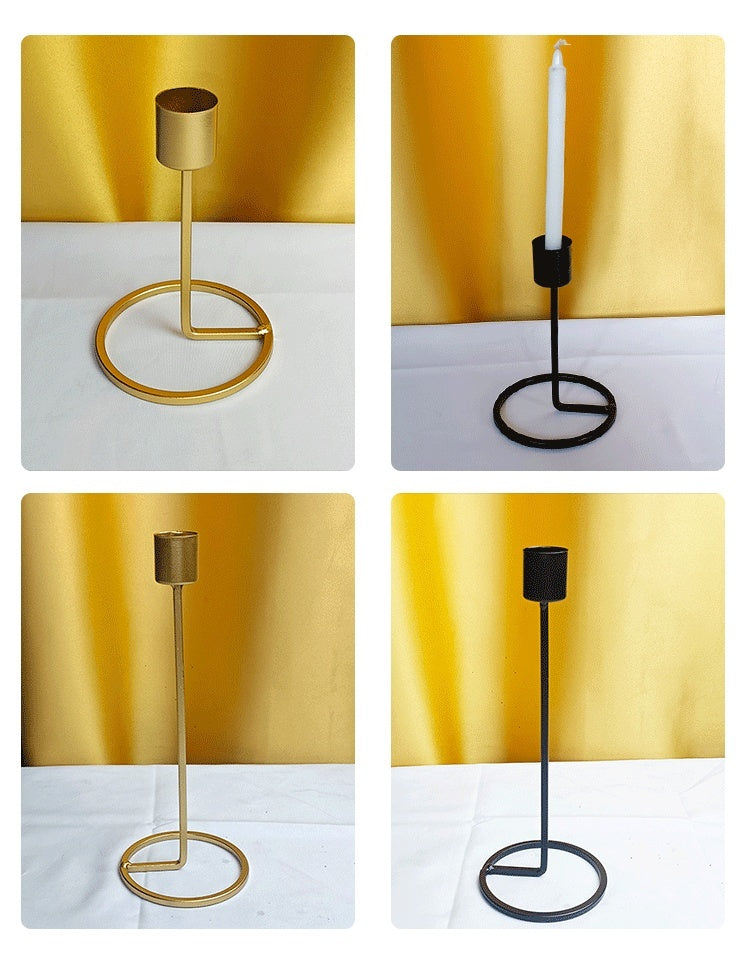 European-style Retro Iron Art Candlestick Electroplating Plastic Spraying Craft Home