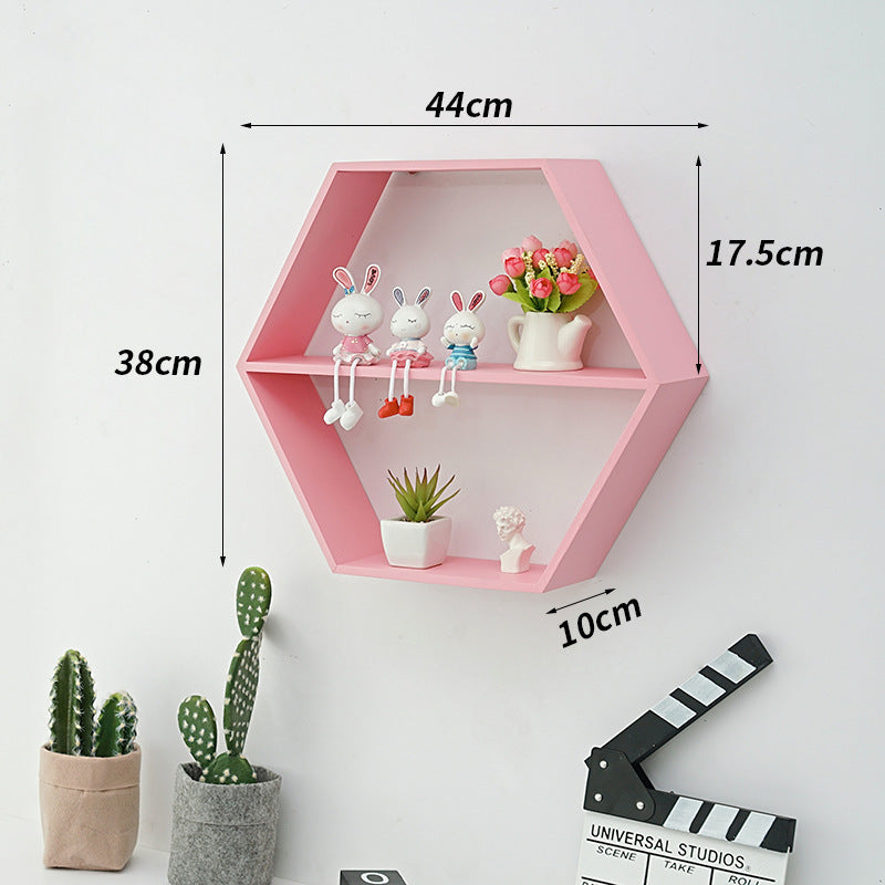 Decorative Hexagonal Wooden Shelf