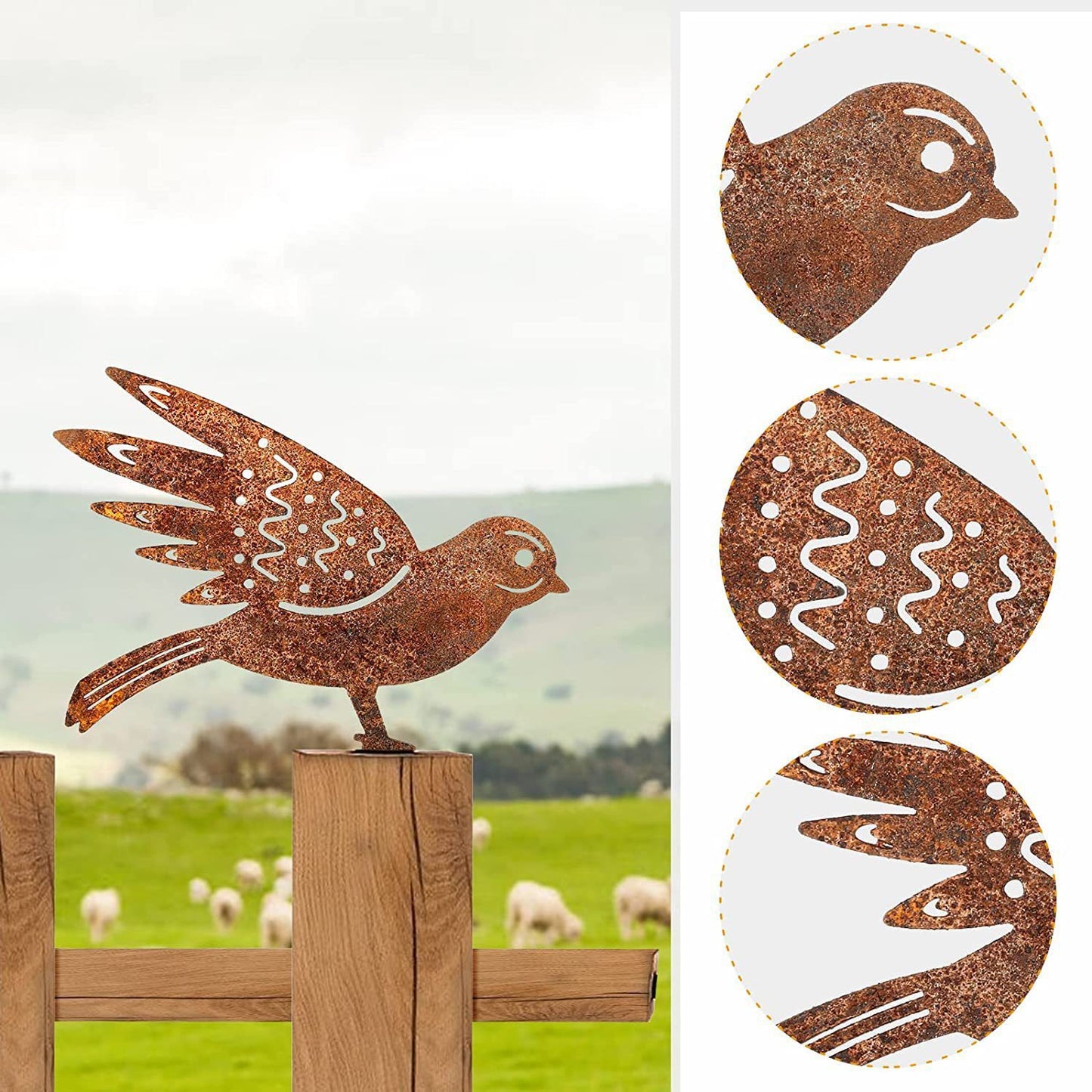 Iron Garden Garden Rusty Bird Decoration Four-piece Set