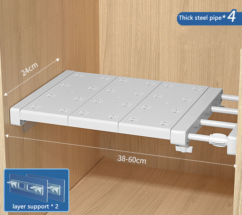 Wardrobe Cabinet Compartment Telescopic Storage Shelf