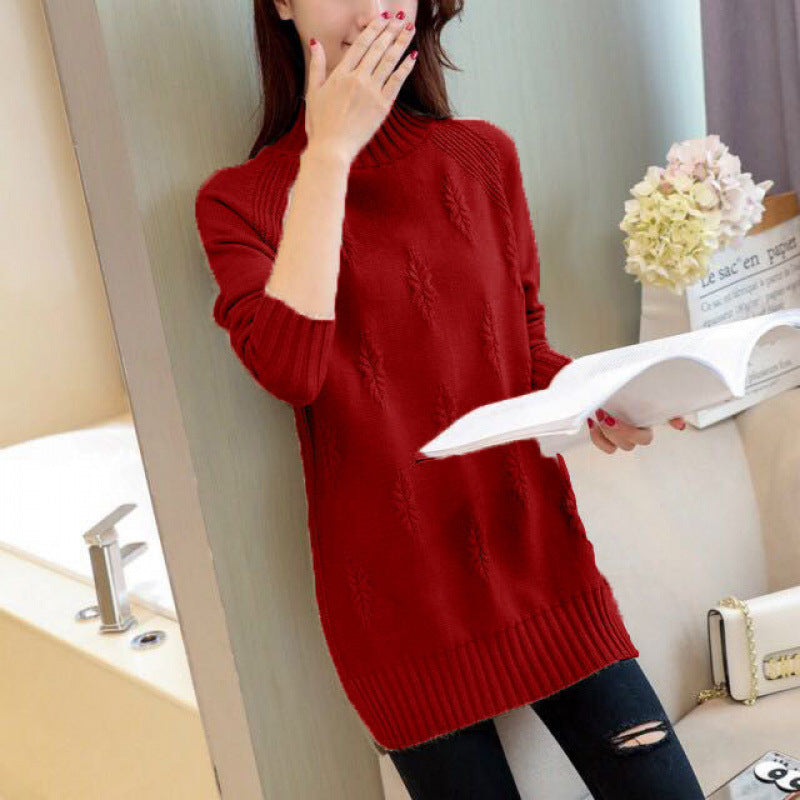 Women's Sweater Mid-length Loose Korean-style Thick Bottoming Shirt