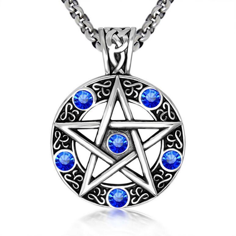 Disco Personality Men's Hexagram Necklace Pendant