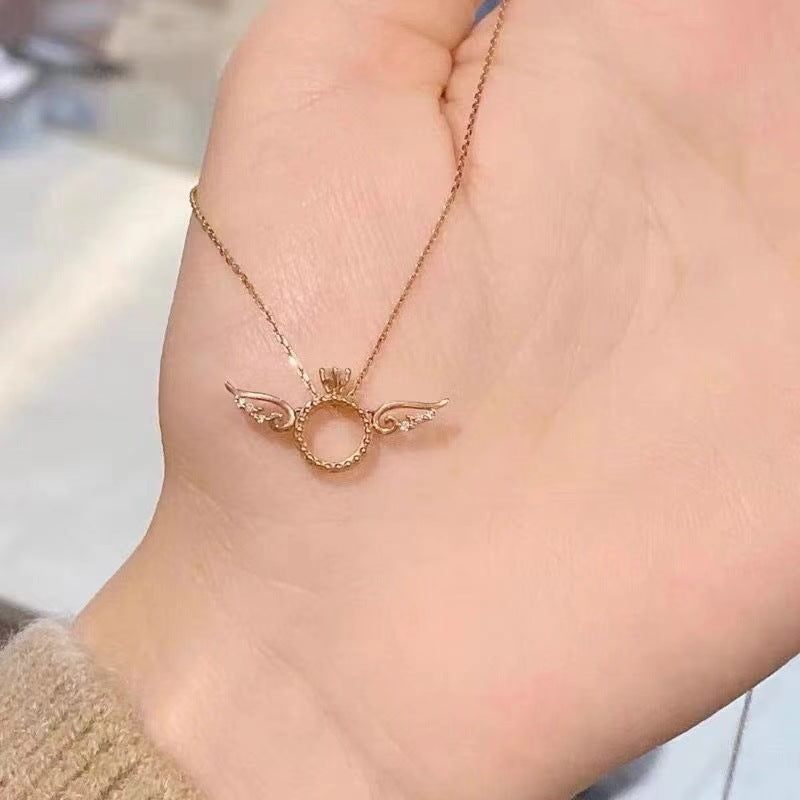 Female Necklace Rose Gold Angel Little Wing