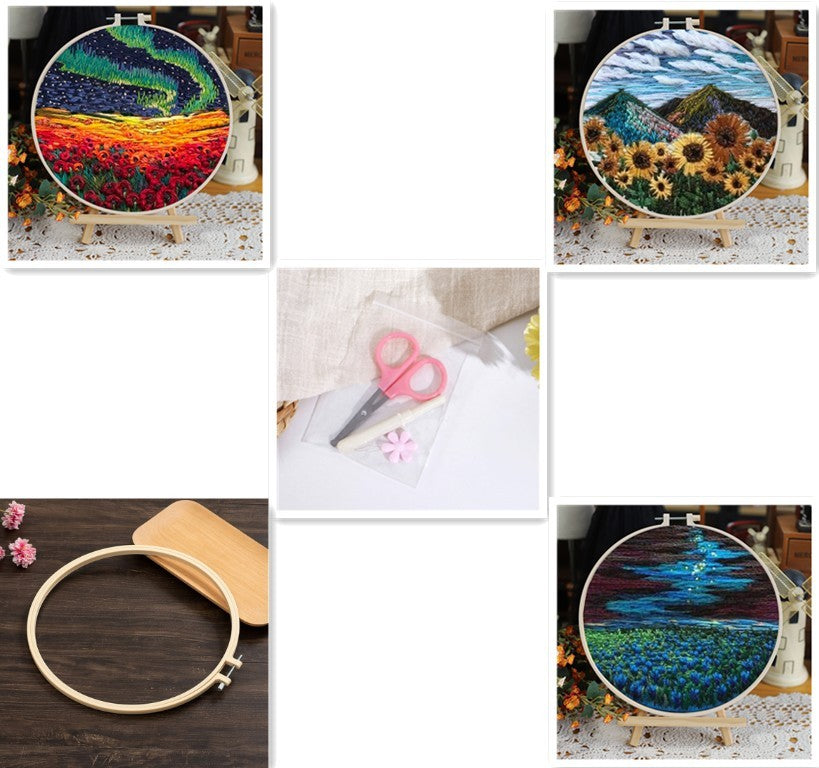 Landscape Handmade Embroidery Kit Creative Embroidery Diy Material Package