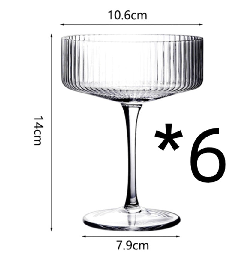 Light Luxury Vertical Striped Cocktail Glass