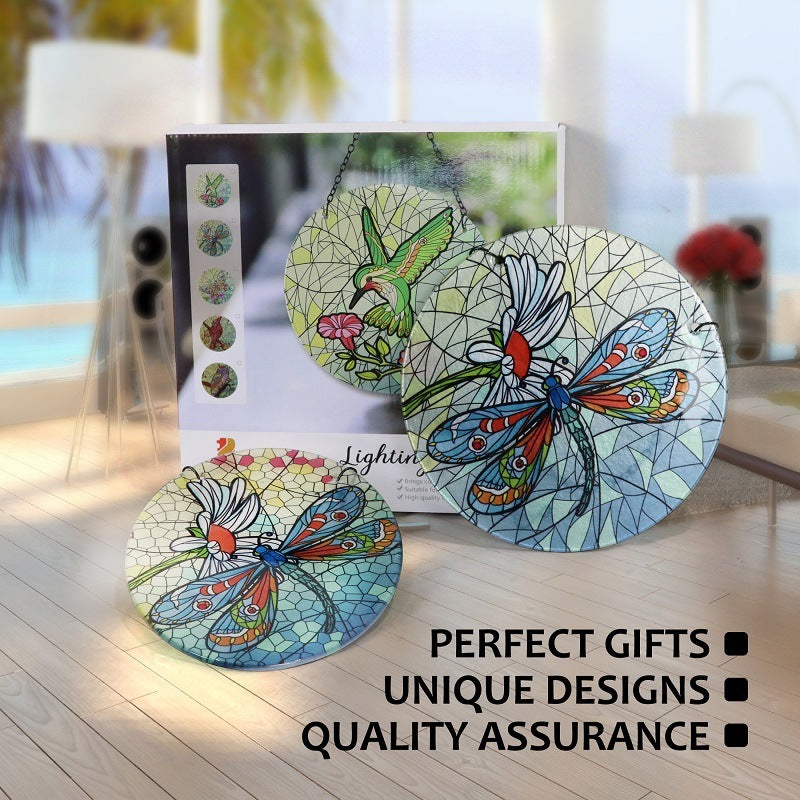 Dragonfly Glass Hanging Wall Decoration Garden