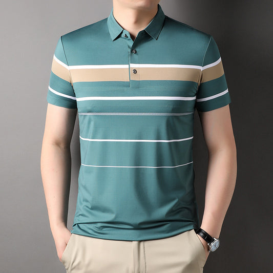 Summer Men's Short-sleeved Lapel Seamless