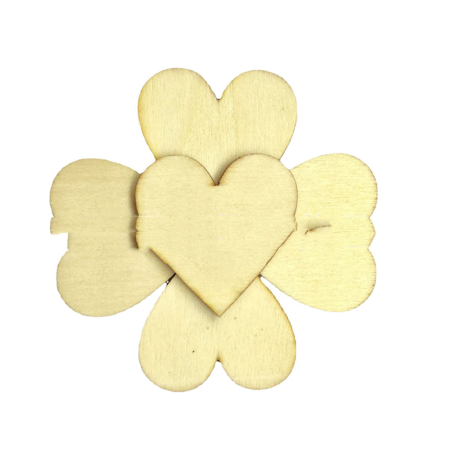 Wooden Love Heart Wooden Patches Hand-painted