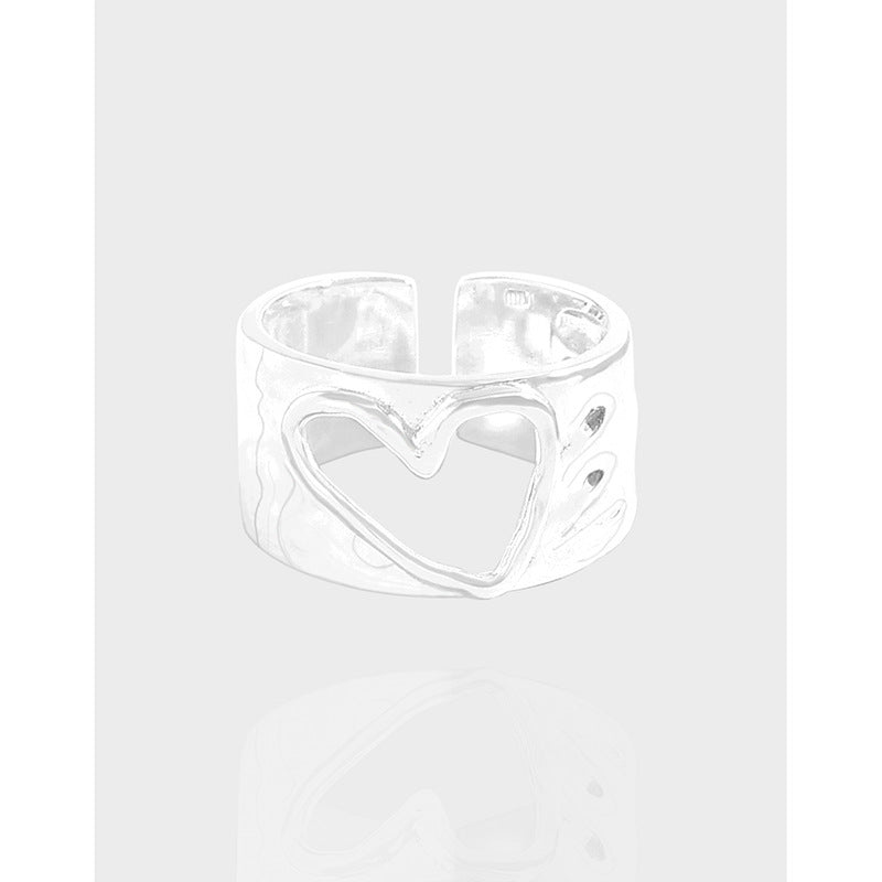 Special-interest Design Irregular Hollow-out Love Heart-shaped Ring