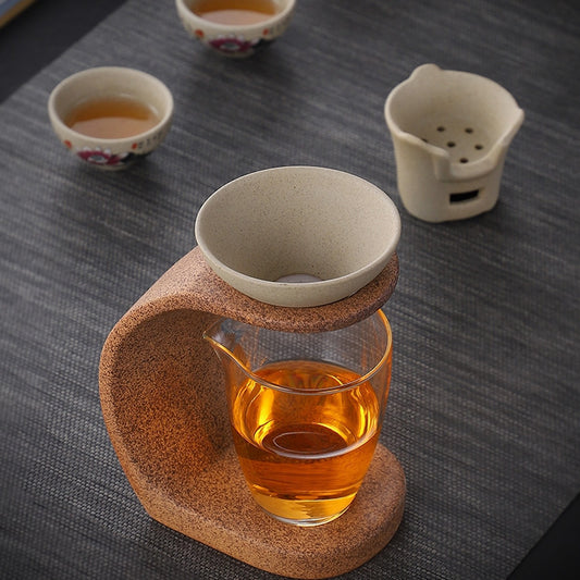 Creative Ceramic Lazy Easy Tea Drainer Set