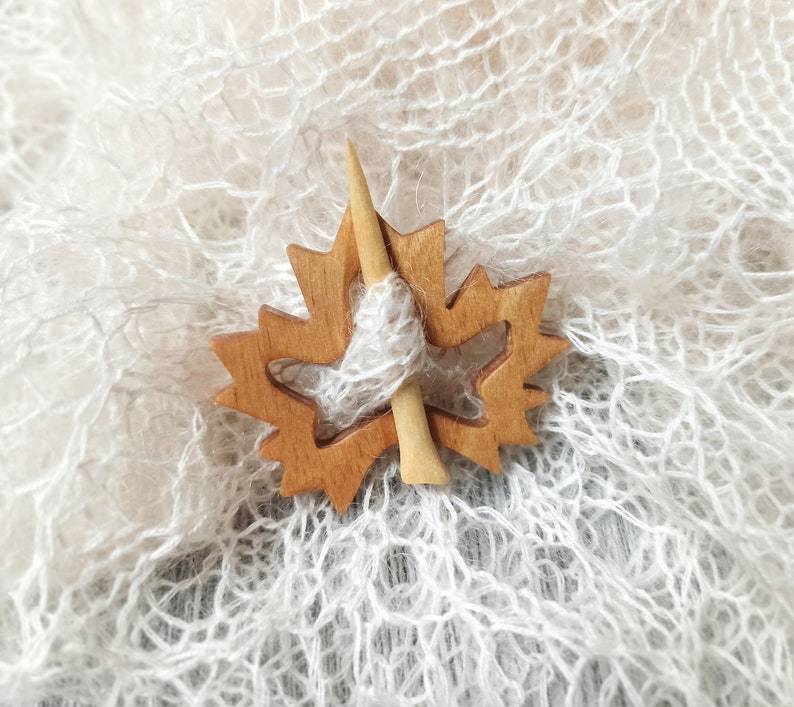 Wooden Shawl Pin Wooden Brooch Wooden Scarf Pin Ladies