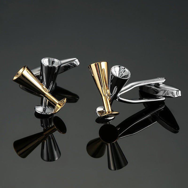 Grass Rose Gold And Silver Pattern Cufflinks