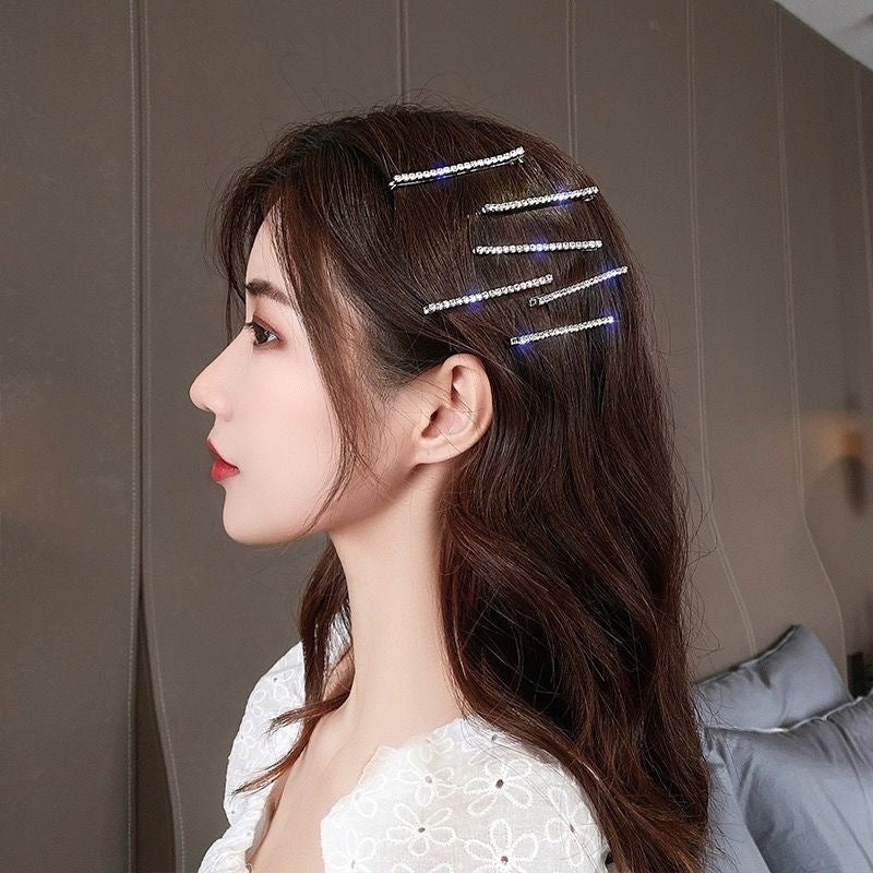 Rhinestone Hair Clip Bar Shaped Clip